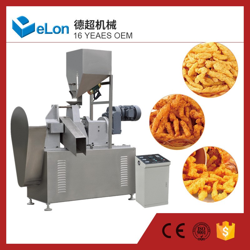 油炸型粟米條生產(chǎn)線 奇多食品加工設(shè)備 單螺桿膨化機(jī) 油炸設(shè)備