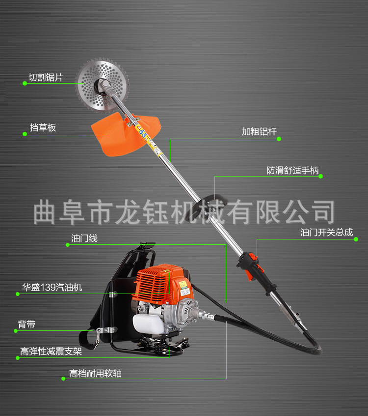 斜跨式割草機