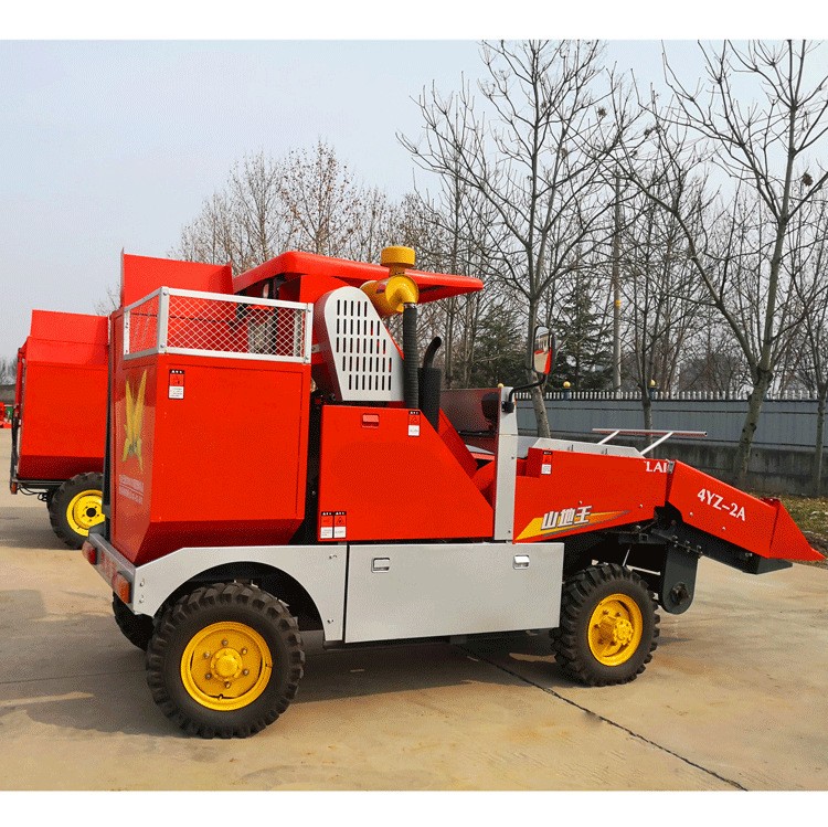 聯(lián)合玉米收割機農(nóng)業(yè)玉米柴油收獲機苞收割機聯(lián)合2行帶扒皮秸稈粉