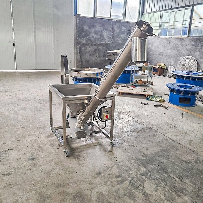 雷誠塑料飼料絞龍?zhí)嵘龣C螺桿式輸送機電動不銹鋼螺旋糧食上料機