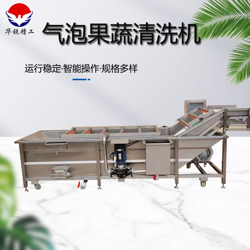 果蔬鼓泡氣泡清洗機噴淋式瓜果洗菜機蔬菜全自動冷卻機加工流水線