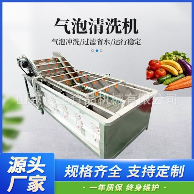 凈菜加工設備 商用紅棗油麥菜毛豆噴淋式洗菜機 氣泡清洗流水線